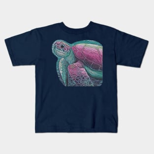 Sea turtle artwork Kids T-Shirt